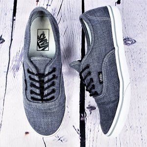 Vans Gray White Low Top Shoes Size 8